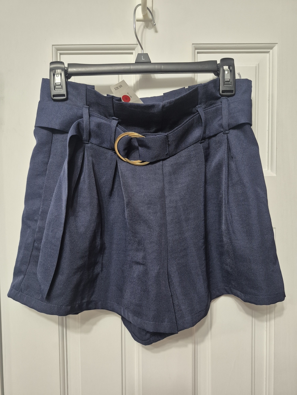 Nwt Jealous Tomato High-Waist Navy Paperbag Shorts with Belt